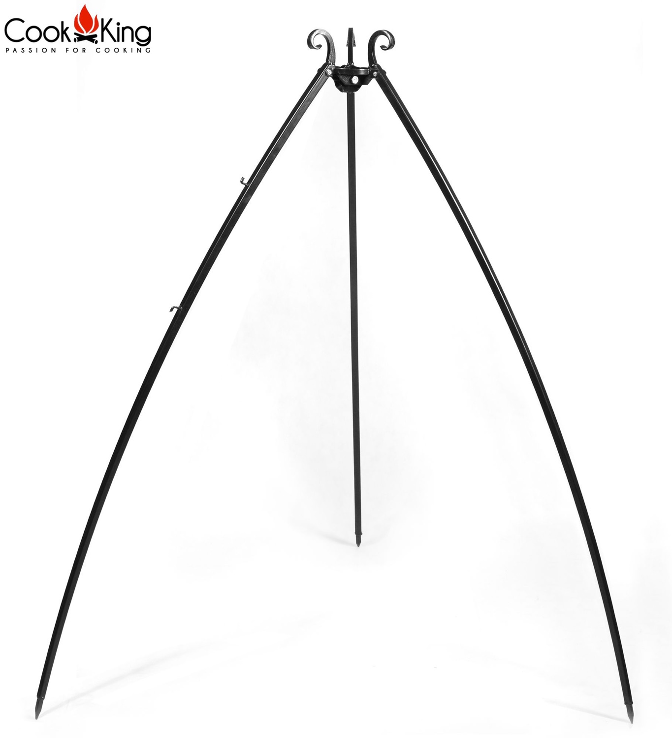 Dreibein Gestell H 200 cm aus Naturstahl Grill Tripod Grillständer Schwenkgrill
