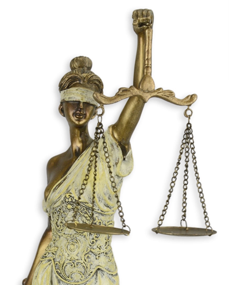 Dekofigur Justitia H 52,5 cm aus Resin Göttin der Gerechtigkeit Deko Skulptur Dekoration Staue