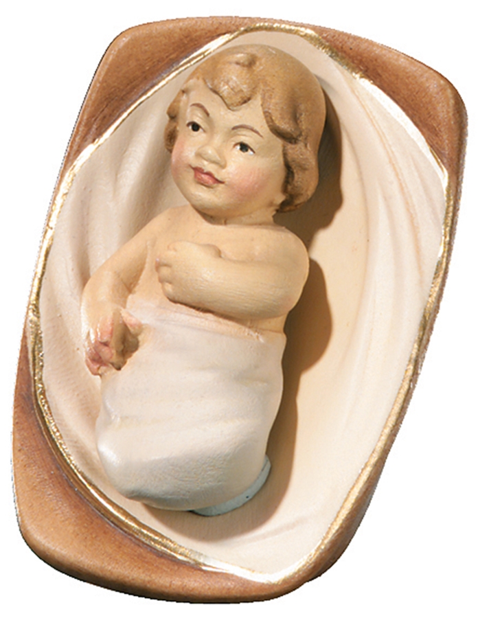 Krippenfigur Leonardo Kollektion Heilige Maria mit Jesuskind im Arm Heiligenfigur Holzfigur
