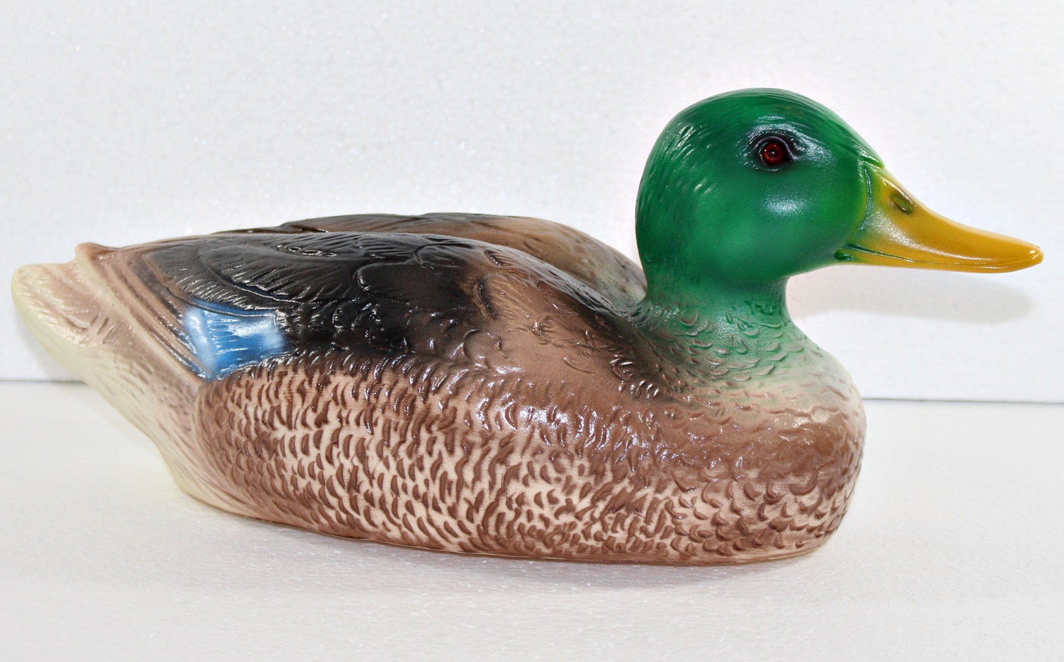 Deko Garten Figur Dekofigur Gartenfigur Teichfigur Schwimmente Erpel aus Kunststoff Höhe 16 cm