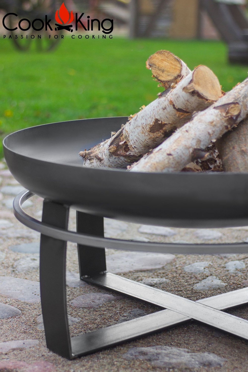 Feuerschale "Viking" Ø 70 cm Feuerstelle für Garten aus Stahl Feuerkorb als Wärmequelle oder Grill