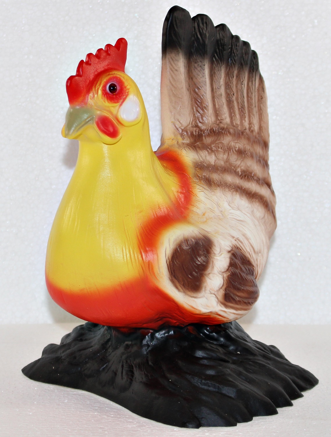 Deko Garten Figur Dekofigur Gartenfigur Tierfigur bunte Henne stehend aus Kunststoff Höhe 24 cm