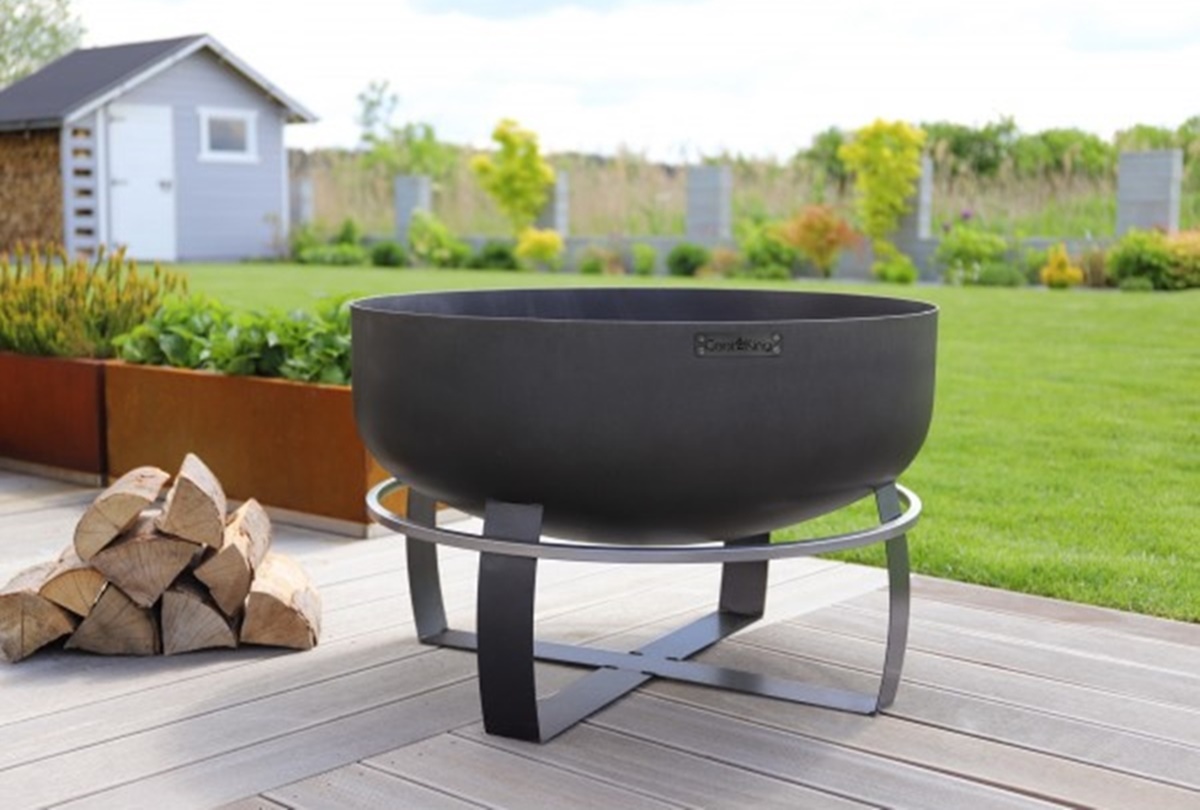 Feuerschale XXL Viking D 80 cm Grillschale Feuerstelle für Garten als Grill oder Wärmequelle  Stahl
