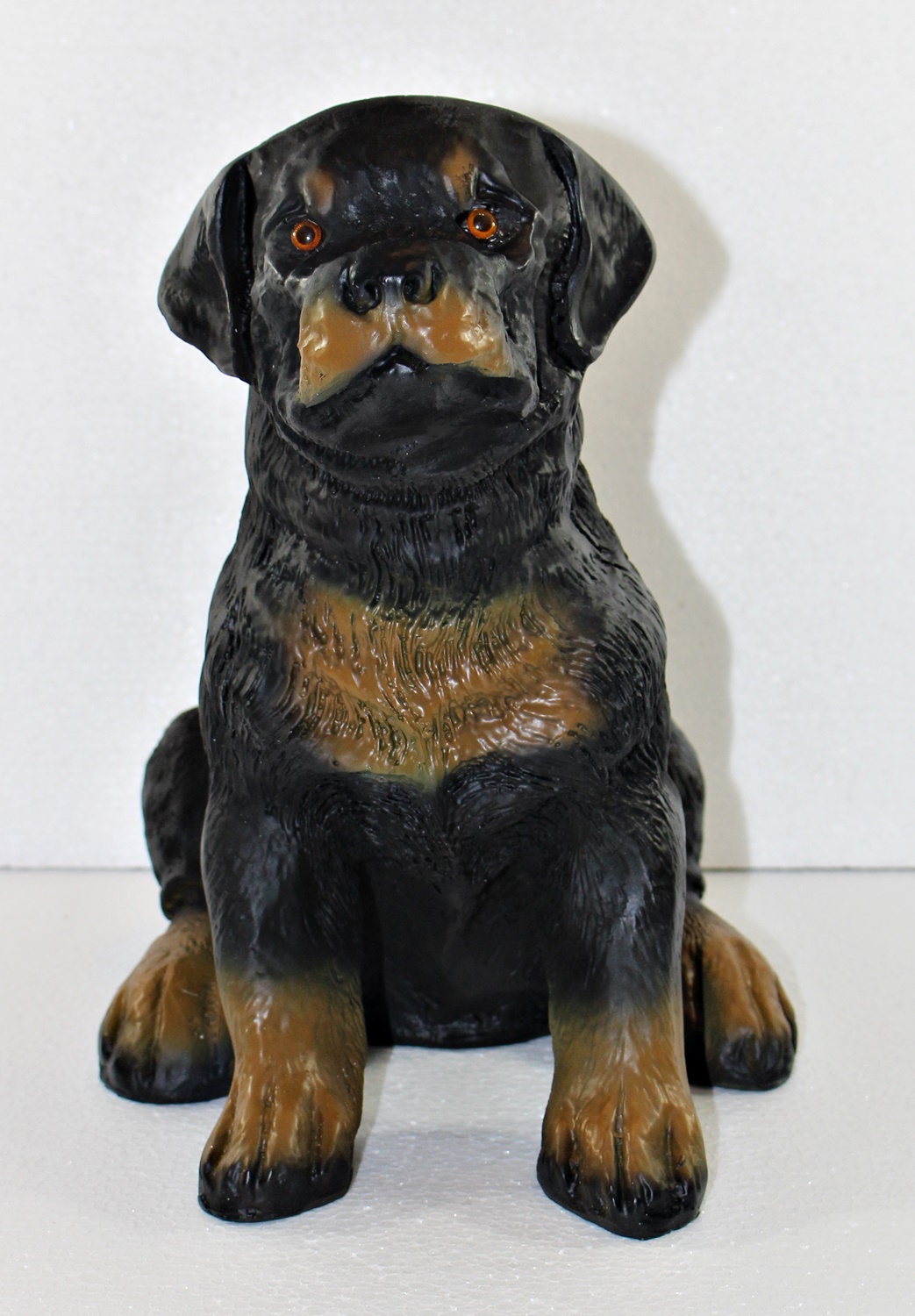 Dekorationsfigur Hund Rottweiler Welpe H 29 cm Dekofigur aus Kunstharz