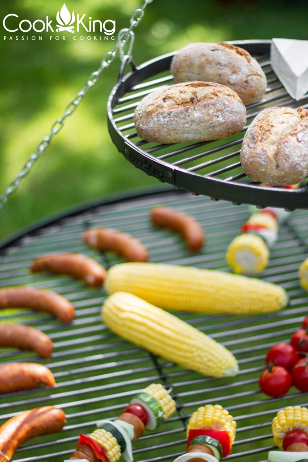 Schwenkgrill H 180 cm mit Doppelrost aus Rohstahl 80 cm + 40 cm Dreibein Grill Tripod Grillen