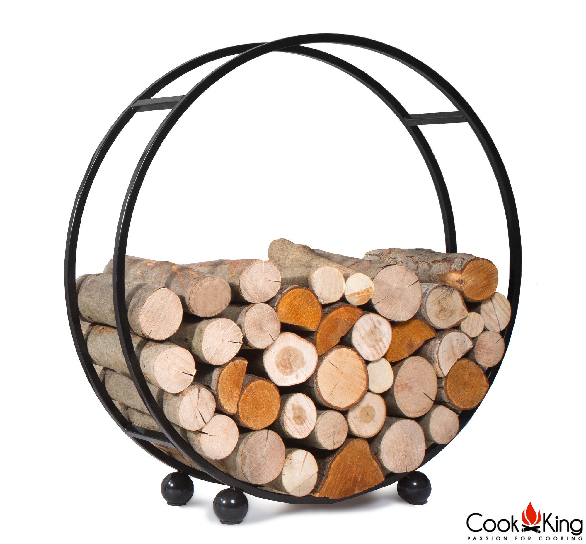 Kaminholzregal "Daisy" H 82 cm Holzregal für Kaminholz Kaminholzablage aus Stahl Kaminholzständer