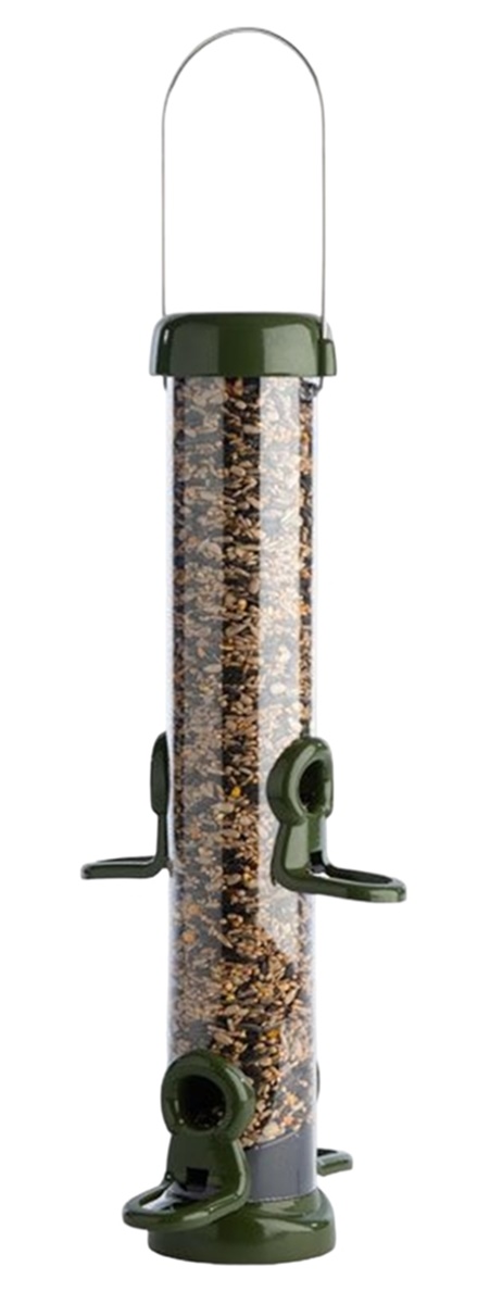 Naturschutzprodukt Futtersäule Ring-Pull Click midi grün Futterspender  H 51 cm Inhalt 1,0 l