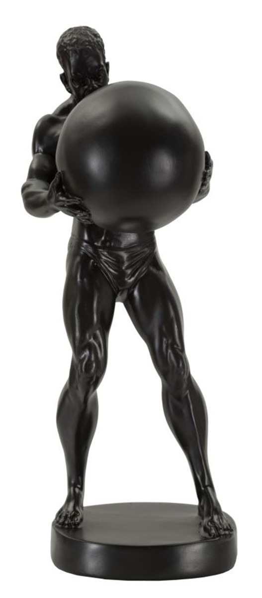 Dekofigur klassische Skulptur Replikat Atlas stehend Statue schwarz griechische Mythologie H 43,5 cm