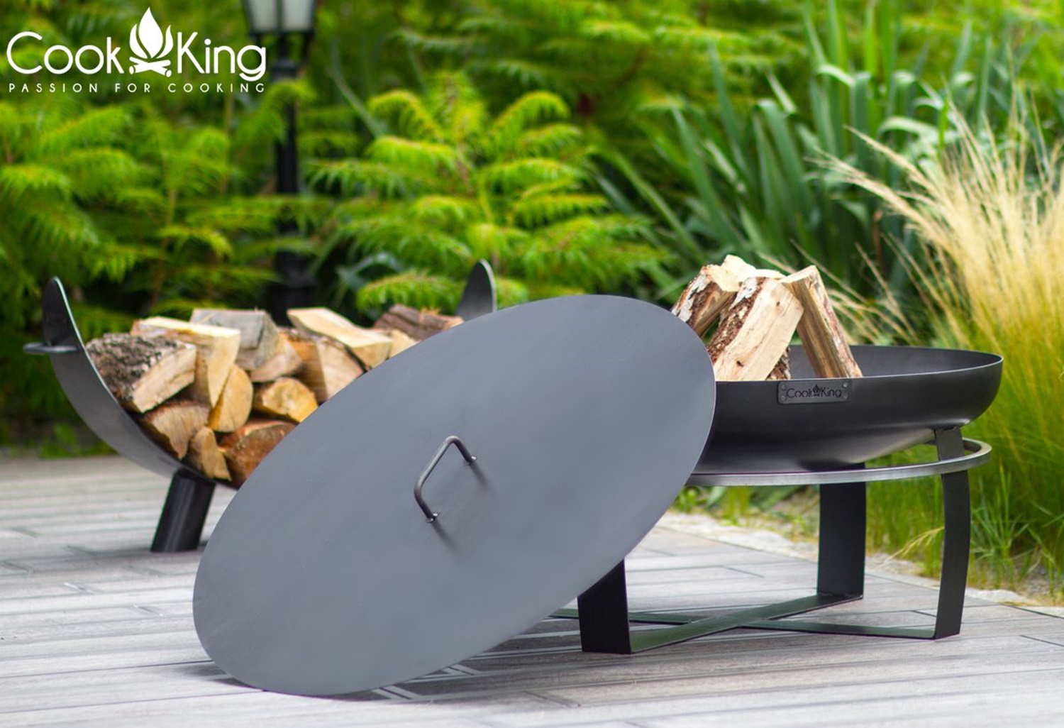 Feuerschale "Viking" Ø 70 cm Feuerstelle für Garten aus Stahl Feuerkorb als Wärmequelle oder Grill