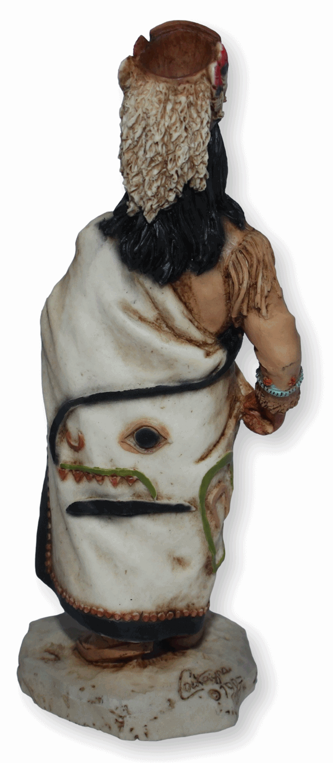 Indianerfigur Indianer Seattle Häuptling Duwamish H 17 cm mit Kopfschmuck und Feder Castagna
