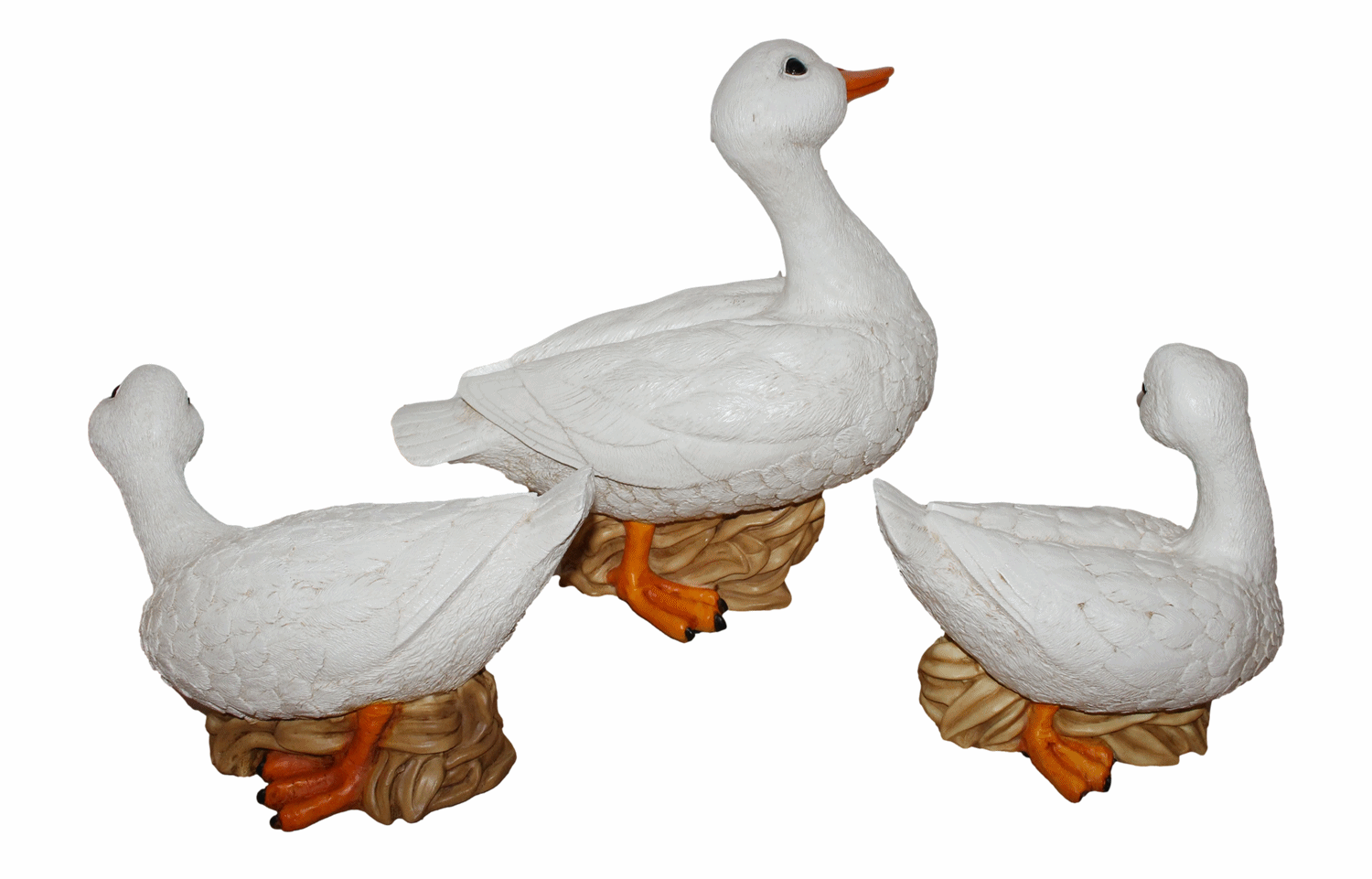 Deko Figur Gans Tierfiguren weiße Gänsefiguren Vogel Kollektion Castagna aus Resin H 19-37 cm