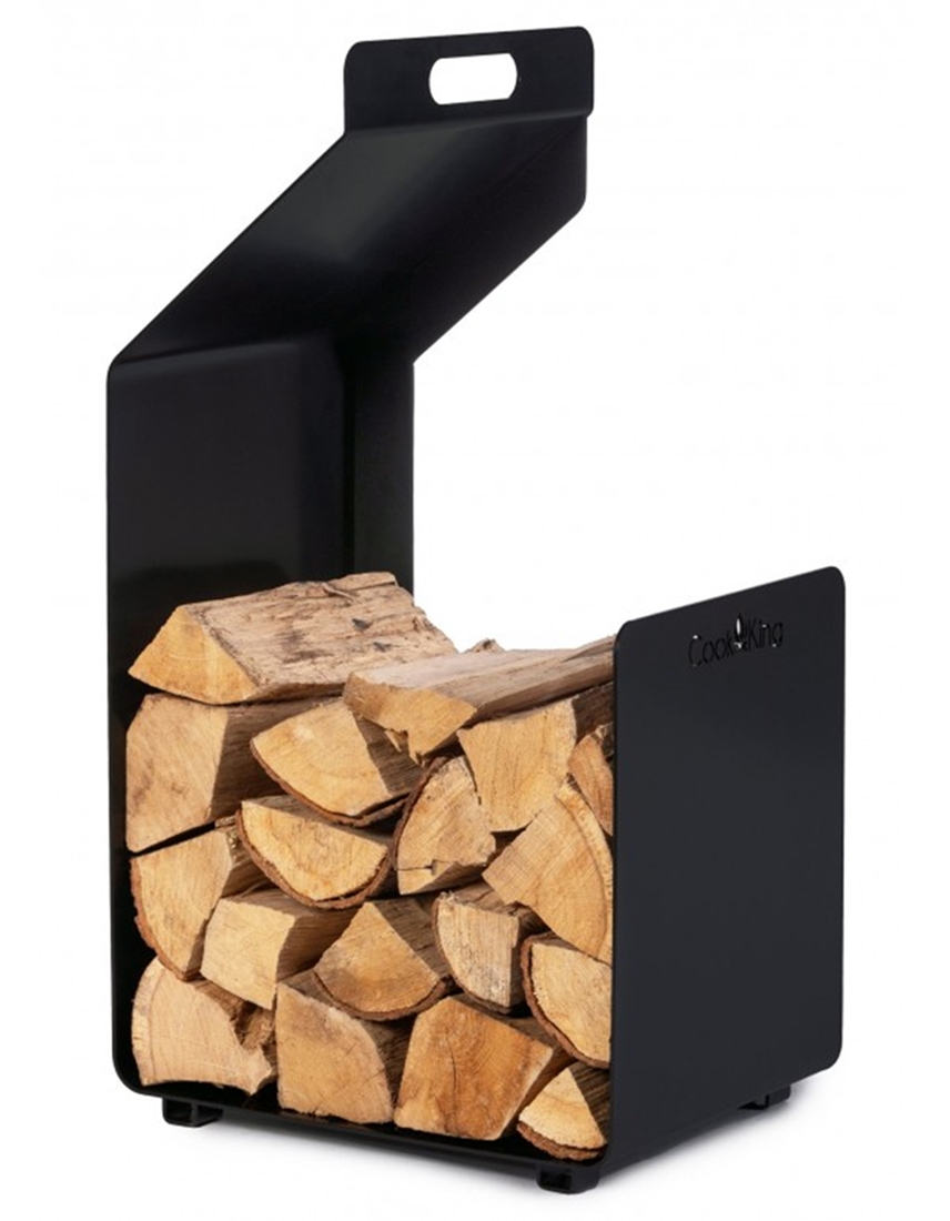 Kaminholzregal "Segal" H 74 cm Holzregal für Kaminholz Kaminholzablage aus Stahl Kaminholzständer