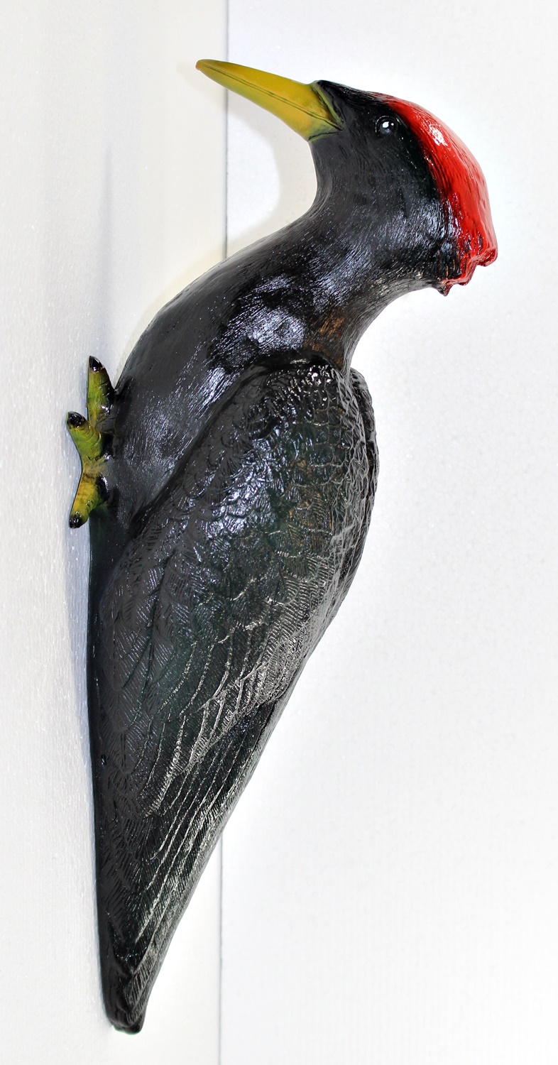 Deko Garten Figur Dekofigur Gartenfigur Vogelfigur Specht zum Anhängen aus Kunststoff Länge 41 cm